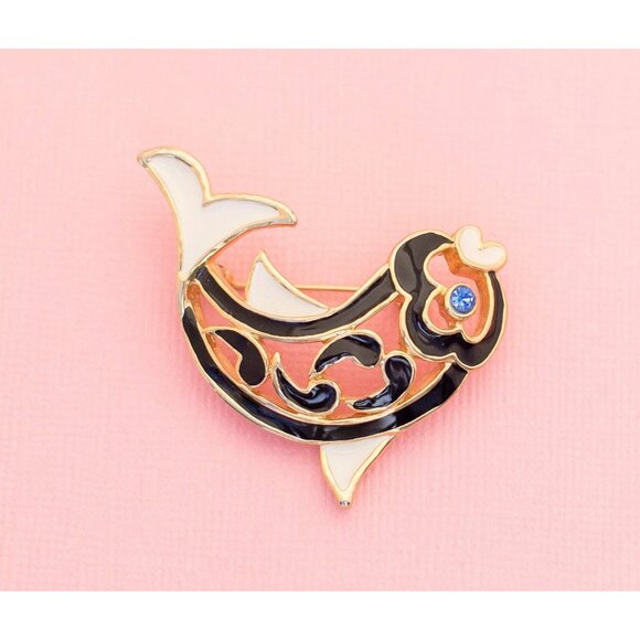 Vintage Art Nouveau Happy Fish Brooch | Jumping Fish Brooch | Gerrys | H13 - Picture 1 of 3